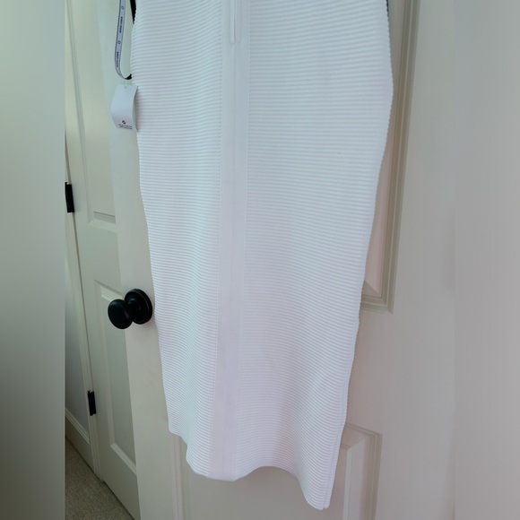 NWT Herve Leger Ottomon Bustier Alabaster Rib Knit Cutout Dress - Picture 8 of 15
